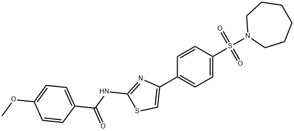 N-{4-[4-(azepan-1-ylsulfonyl)phenyl]-1,3-thiazol-2-yl}-4-methoxybenzamide Struktur