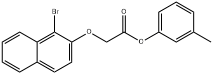 3-methylphenyl [(1-bromo-2-naphthyl)oxy]acetate Struktur