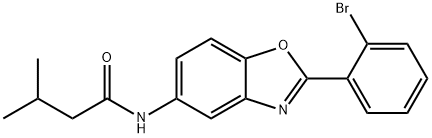 N-[2-(2-bromophenyl)-1,3-benzoxazol-5-yl]-3-methylbutanamide Struktur