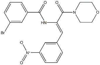 3-bromo-N-[2-{3-nitrophenyl}-1-(4-morpholinylcarbonyl)vinyl]benzamide Struktur