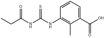 2-methyl-3-{[(propionylamino)carbothioyl]amino}benzoic acid Struktur