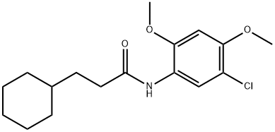 N-(5-chloro-2,4-dimethoxyphenyl)-3-cyclohexylpropanamide Struktur