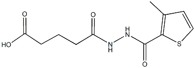 5-{2-[(3-methyl-2-thienyl)carbonyl]hydrazino}-5-oxopentanoic acid Struktur