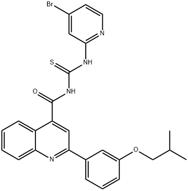 N-(4-bromo-2-pyridinyl)-N'-{[2-(3-isobutoxyphenyl)-4-quinolinyl]carbonyl}thiourea Struktur