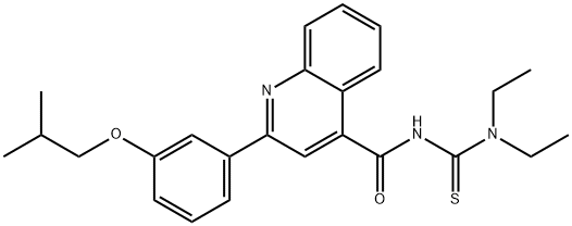 N,N-diethyl-N'-{[2-(3-isobutoxyphenyl)-4-quinolinyl]carbonyl}thiourea Struktur