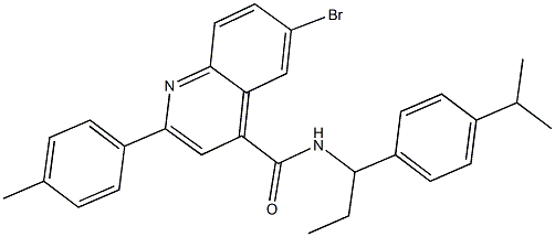 6-bromo-N-[1-(4-isopropylphenyl)propyl]-2-(4-methylphenyl)-4-quinolinecarboxamide Struktur