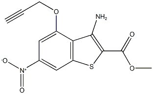 methyl 3-amino-6-nitro-4-(2-propynyloxy)-1-benzothiophene-2-carboxylate Struktur