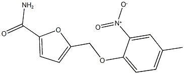 5-({2-nitro-4-methylphenoxy}methyl)-2-furamide Struktur