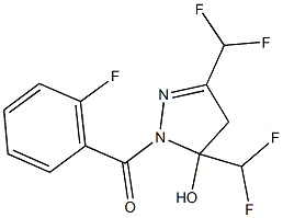 3,5-bis(difluoromethyl)-1-(2-fluorobenzoyl)-4,5-dihydro-1H-pyrazol-5-ol Struktur