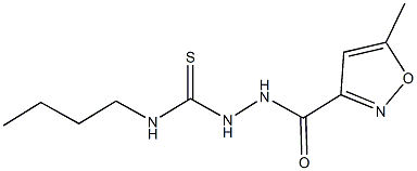 N-butyl-2-[(5-methyl-3-isoxazolyl)carbonyl]hydrazinecarbothioamide Struktur