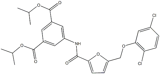 diisopropyl 5-({5-[(2,5-dichlorophenoxy)methyl]-2-furoyl}amino)isophthalate Struktur