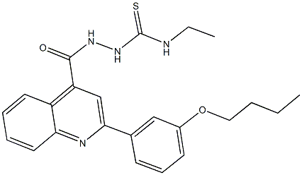 2-{[2-(3-butoxyphenyl)-4-quinolinyl]carbonyl}-N-ethylhydrazinecarbothioamide Struktur