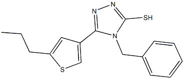 4-benzyl-5-(5-propyl-3-thienyl)-4H-1,2,4-triazol-3-yl hydrosulfide Struktur