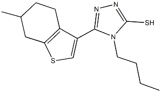 4-butyl-5-(6-methyl-4,5,6,7-tetrahydro-1-benzothien-3-yl)-4H-1,2,4-triazol-3-yl hydrosulfide Struktur