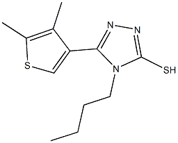 4-butyl-5-(4,5-dimethyl-3-thienyl)-4H-1,2,4-triazol-3-yl hydrosulfide Struktur