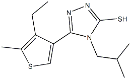 5-(4-ethyl-5-methyl-3-thienyl)-4-isobutyl-4H-1,2,4-triazol-3-yl hydrosulfide Struktur