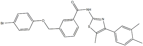 3-[(4-bromophenoxy)methyl]-N-[4-(3,4-dimethylphenyl)-5-methyl-1,3-thiazol-2-yl]benzamide Struktur