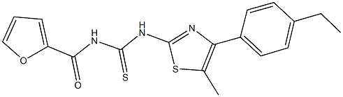 N-[4-(4-ethylphenyl)-5-methyl-1,3-thiazol-2-yl]-N'-(2-furoyl)thiourea Struktur