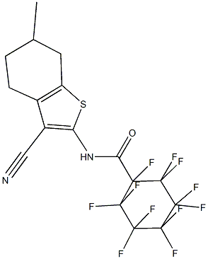 N-(3-cyano-6-methyl-4,5,6,7-tetrahydro-1-benzothien-2-yl)-1,2,2,3,3,4,4,5,5,6,6-undecafluorocyclohexanecarboxamide Struktur