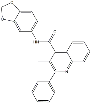 N-(1,3-benzodioxol-5-yl)-3-methyl-2-phenyl-4-quinolinecarboxamide Struktur