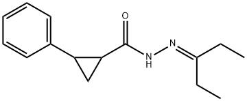 N'-(1-ethylpropylidene)-2-phenylcyclopropanecarbohydrazide Struktur