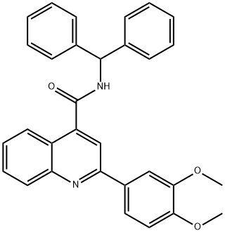 N-benzhydryl-2-(3,4-dimethoxyphenyl)-4-quinolinecarboxamide Struktur