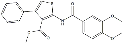 methyl 2-[(3,4-dimethoxybenzoyl)amino]-4-phenylthiophene-3-carboxylate Struktur