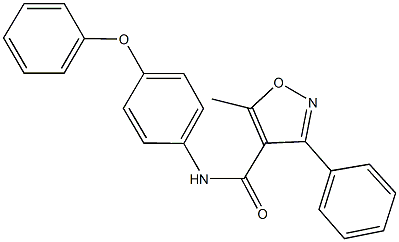 5-methyl-N-(4-phenoxyphenyl)-3-phenyl-4-isoxazolecarboxamide Struktur