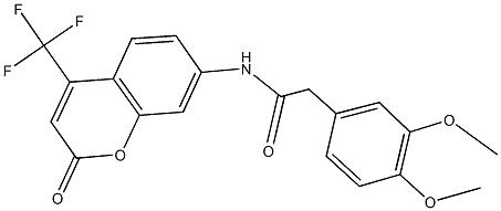 2-(3,4-dimethoxyphenyl)-N-[2-oxo-4-(trifluoromethyl)-2H-chromen-7-yl]acetamide Struktur