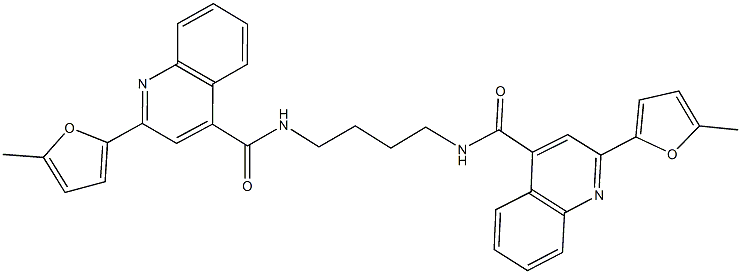 2-(5-methyl-2-furyl)-N-[4-({[2-(5-methyl-2-furyl)-4-quinolinyl]carbonyl}amino)butyl]-4-quinolinecarboxamide Struktur