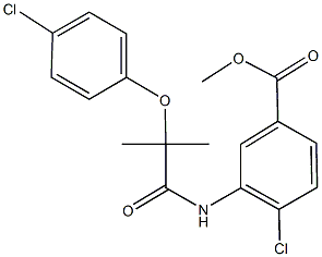 methyl 4-chloro-3-{[2-(4-chlorophenoxy)-2-methylpropanoyl]amino}benzoate Struktur