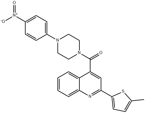 4-[(4-{4-nitrophenyl}-1-piperazinyl)carbonyl]-2-(5-methyl-2-thienyl)quinoline Struktur