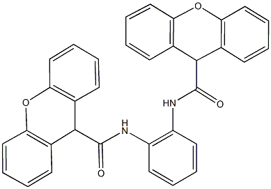 N-{2-[(9H-xanthen-9-ylcarbonyl)amino]phenyl}-9H-xanthene-9-carboxamide Struktur