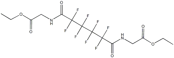 ethyl ({6-[(2-ethoxy-2-oxoethyl)amino]-2,2,3,3,4,4,5,5-octafluoro-6-oxohexanoyl}amino)acetate Struktur