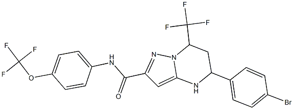 5-(4-bromophenyl)-N-[4-(trifluoromethoxy)phenyl]-7-(trifluoromethyl)-4,5,6,7-tetrahydropyrazolo[1,5-a]pyrimidine-2-carboxamide Struktur