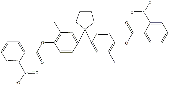 4-{1-[4-({2-nitrobenzoyl}oxy)-3-methylphenyl]cyclopentyl}-2-methylphenyl 2-nitrobenzoate Struktur