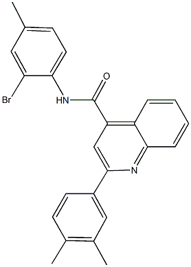 N-(2-bromo-4-methylphenyl)-2-(3,4-dimethylphenyl)-4-quinolinecarboxamide Struktur