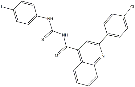 N-{[2-(4-chlorophenyl)-4-quinolinyl]carbonyl}-N'-(4-iodophenyl)thiourea Struktur