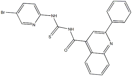 N-(5-bromo-2-pyridinyl)-N'-[(2-phenyl-4-quinolinyl)carbonyl]thiourea Struktur