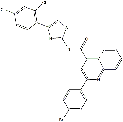 2-(4-bromophenyl)-N-[4-(2,4-dichlorophenyl)-1,3-thiazol-2-yl]-4-quinolinecarboxamide Struktur