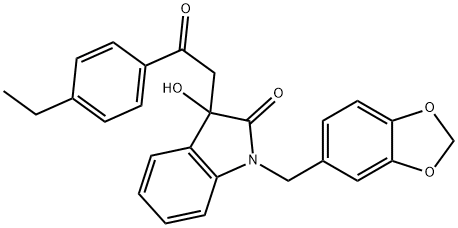 1-(1,3-benzodioxol-5-ylmethyl)-3-[2-(4-ethylphenyl)-2-oxoethyl]-3-hydroxy-1,3-dihydro-2H-indol-2-one Struktur