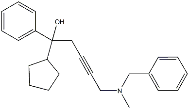 5-[benzyl(methyl)amino]-1-cyclopentyl-1-phenyl-3-pentyn-1-ol Struktur