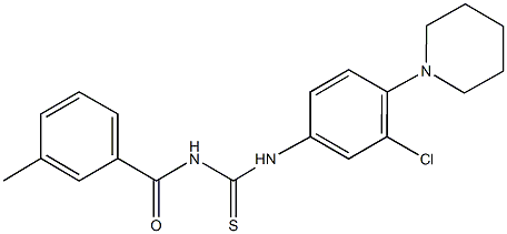 N-(3-chloro-4-piperidin-1-ylphenyl)-N'-(3-methylbenzoyl)thiourea Struktur