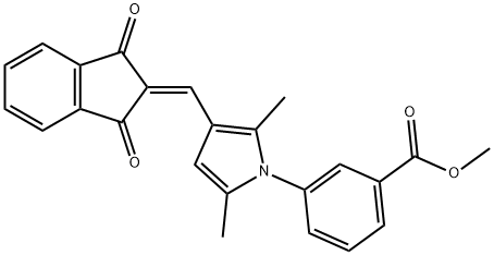 methyl 3-{3-[(1,3-dioxo-1,3-dihydro-2H-inden-2-ylidene)methyl]-2,5-dimethyl-1H-pyrrol-1-yl}benzoate Struktur