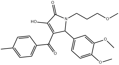 5-(3,4-dimethoxyphenyl)-3-hydroxy-1-(3-methoxypropyl)-4-(4-methylbenzoyl)-1,5-dihydro-2H-pyrrol-2-one Struktur