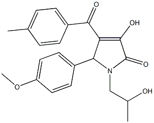 3-hydroxy-1-(2-hydroxypropyl)-5-(4-methoxyphenyl)-4-(4-methylbenzoyl)-1,5-dihydro-2H-pyrrol-2-one Struktur