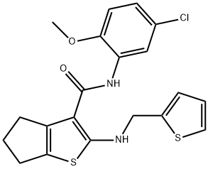 N-(5-chloro-2-methoxyphenyl)-2-[(2-thienylmethyl)amino]-5,6-dihydro-4H-cyclopenta[b]thiophene-3-carboxamide Struktur