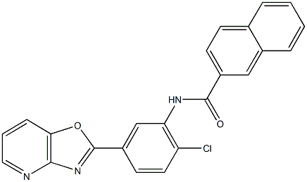 N-(2-chloro-5-[1,3]oxazolo[4,5-b]pyridin-2-ylphenyl)-2-naphthamide Struktur