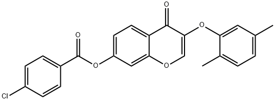 3-(2,5-dimethylphenoxy)-4-oxo-4H-chromen-7-yl 4-chlorobenzoate Struktur