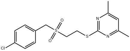 2-({2-[(4-chlorobenzyl)sulfonyl]ethyl}sulfanyl)-4,6-dimethylpyrimidine Struktur